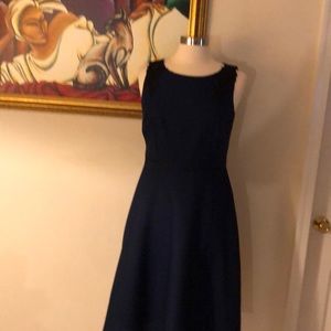 Blue and Black Kasper Sleeveless Dress